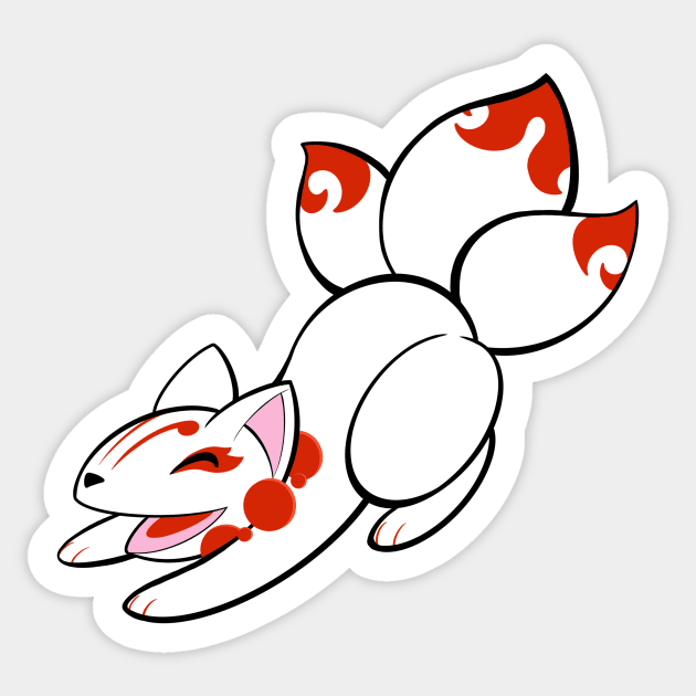 Cutie Kitsune Sticker by candice-allen-art